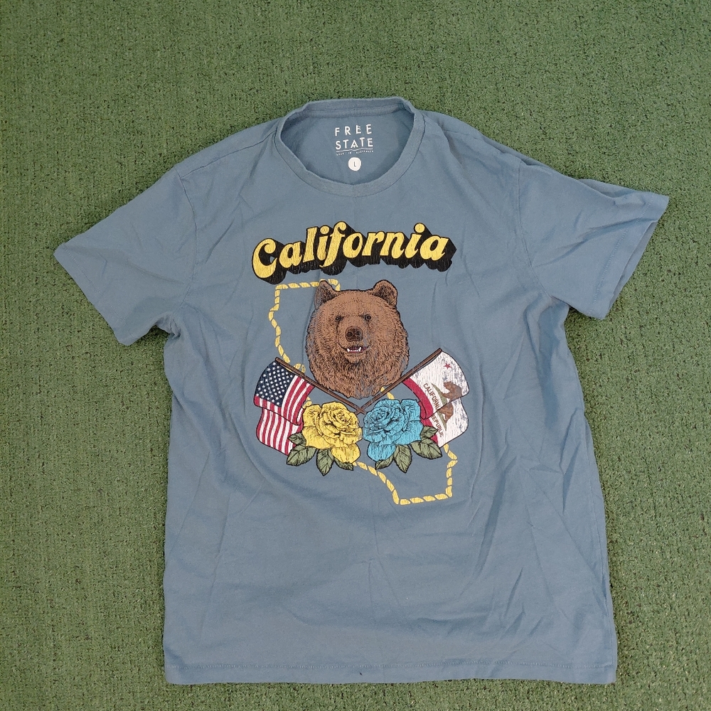 Free State California Bear T Shirt Size Large